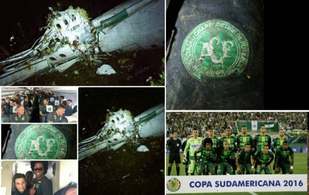 Terribles fotos del avión que se estrella con el club Chapecoense