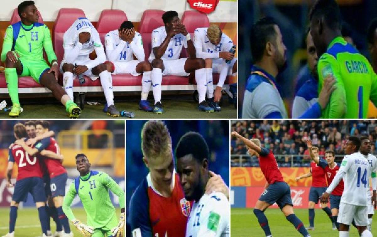 Tristeza y lágrimas: Las dramáticas fotos de los jugadores de Honduras tras goleada ante Noruega