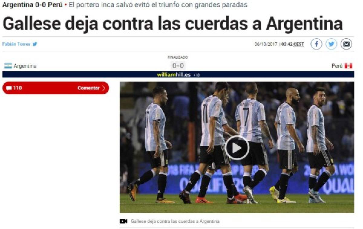 IMPERDIBLES: Las duras portadas a la Selección Argentina tras el empate ante Perú