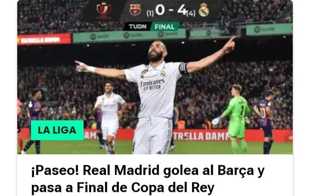 “Amargo trago en el Camp Nou”: Prensa internacional destaca al Real Madrid tras la goleada en la Copa del Rey ante Barcelona