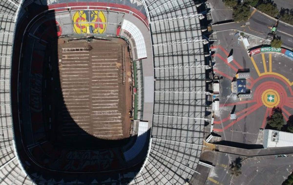 Sin pasto: Así de feo luce el Estadio Azteca previo a la liguilla en México