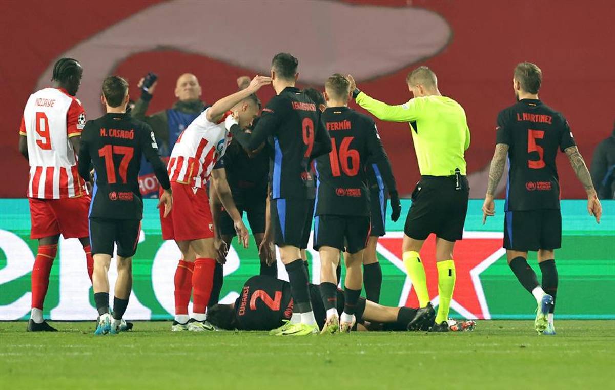 Terrible herida de Cubarsí que terminó con 10 puntos en la cara, crisis en el PSG y el penal más tonto en la historia de la Champions