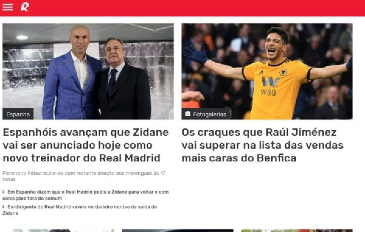 La prensa mundial resalta en sus portadas el regreso de Zidane al Real Madrid