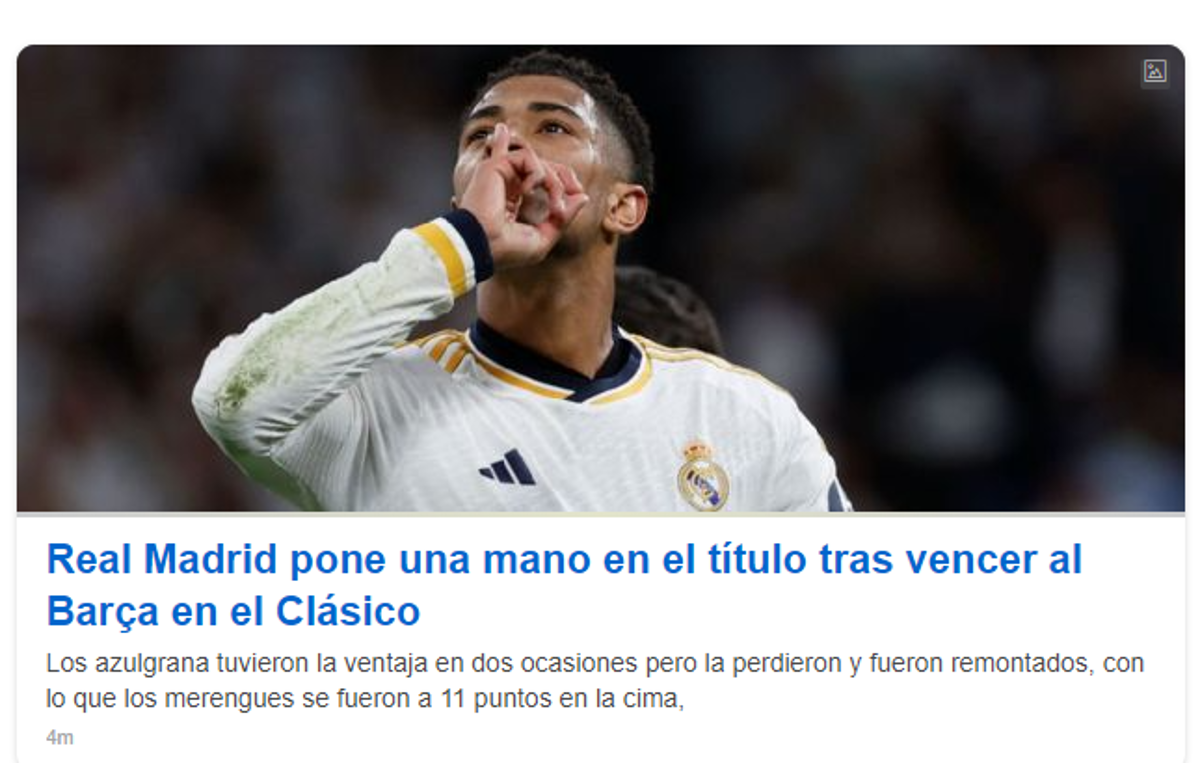 La prensa reacciona luego del triunfo del Real Madrid en el Clásico: “Barcelona alcanza un nuevo nadaplete”