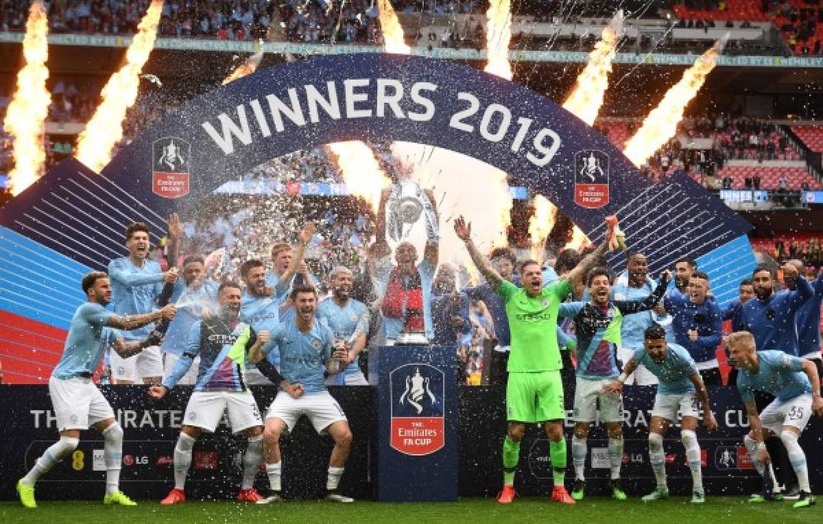 Así celebró el Manchester City el título de la FA Cup en Inglaterra