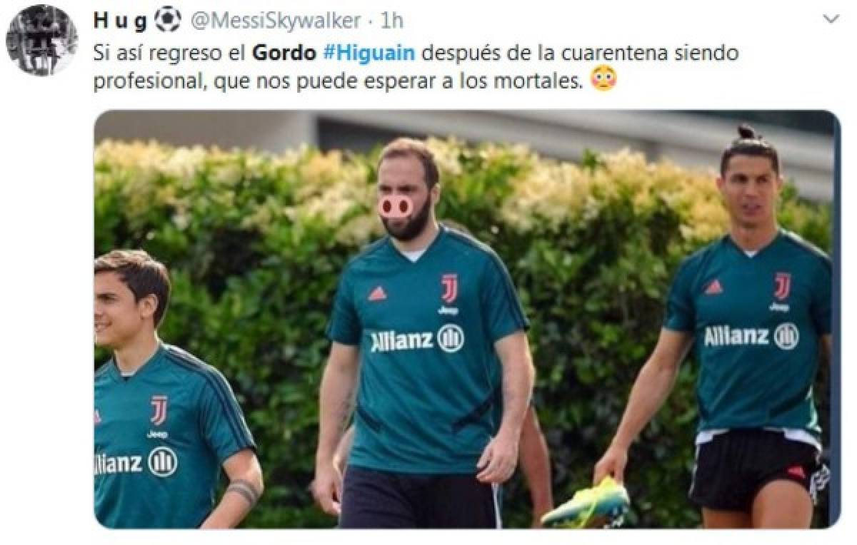 Memes: Higuaín, destrozado en redes por regresar 'gordo' a los entrenamientos de la Juventus