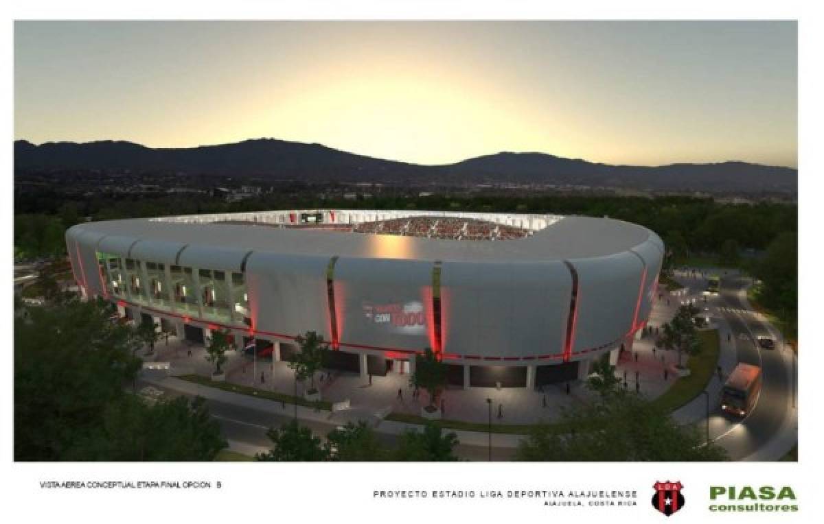 Así sería el nuevo y espectacular estadio del Alajuelense en Costa Rica; su capacidad de aficionados y costo