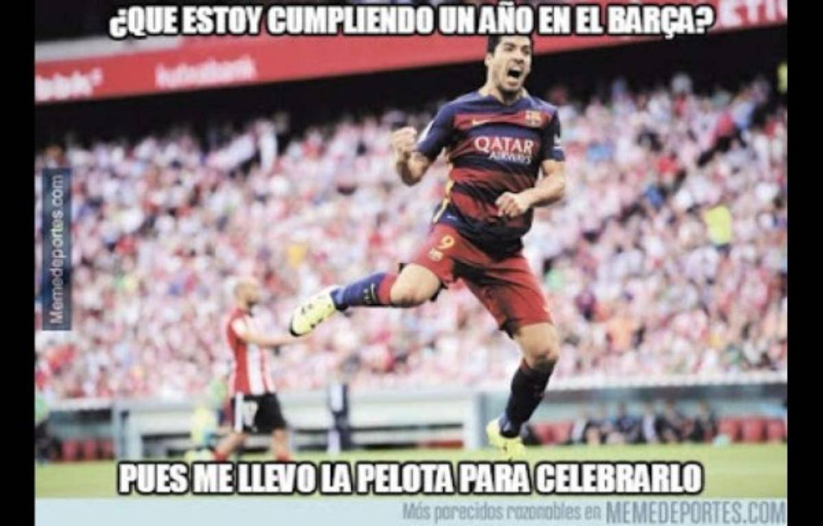 Luis Suárez se robó el show con el Barcelona y también con los memes