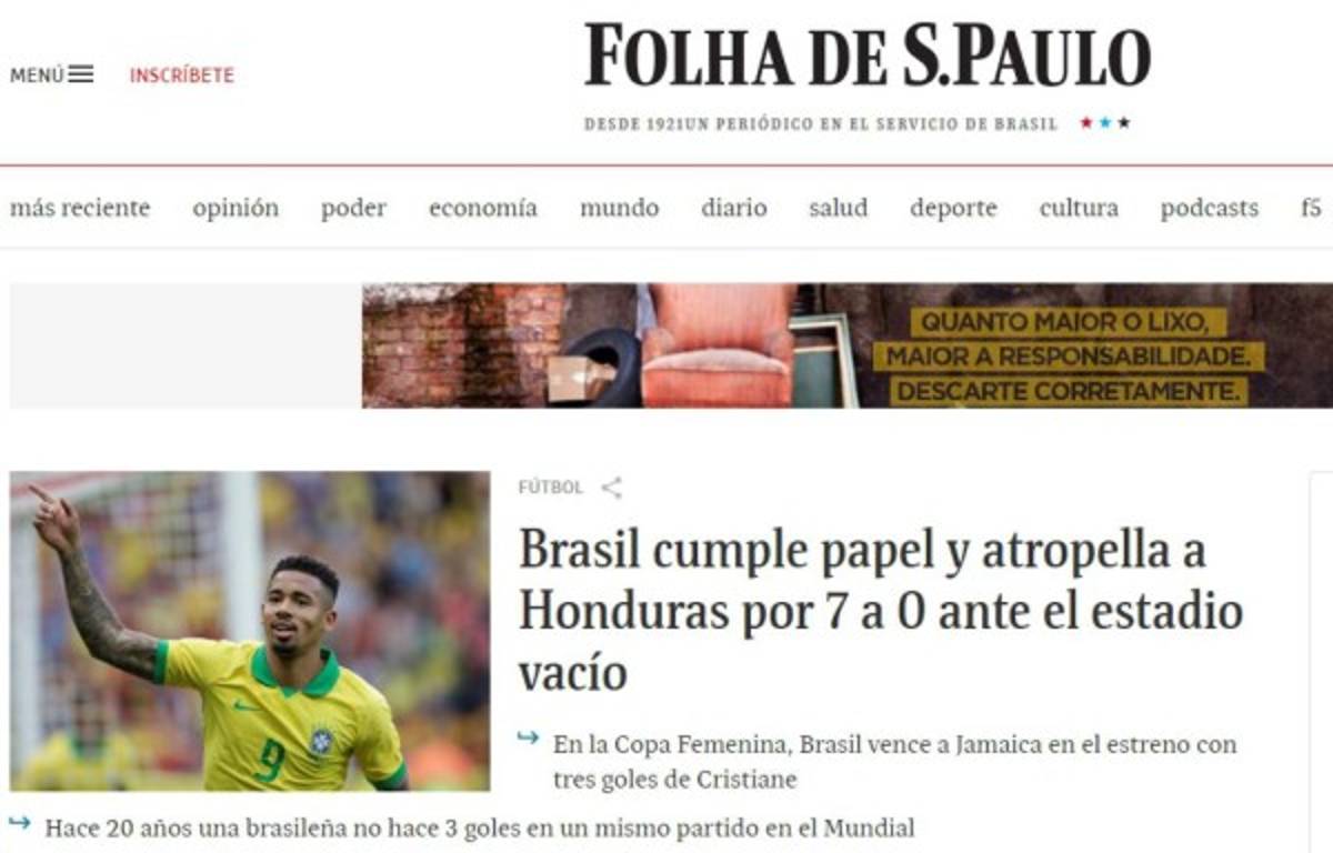 Lo que dice la prensa de Brasil tras el 7-0 a Honduras: 'Golpe y la mayor goleada'
