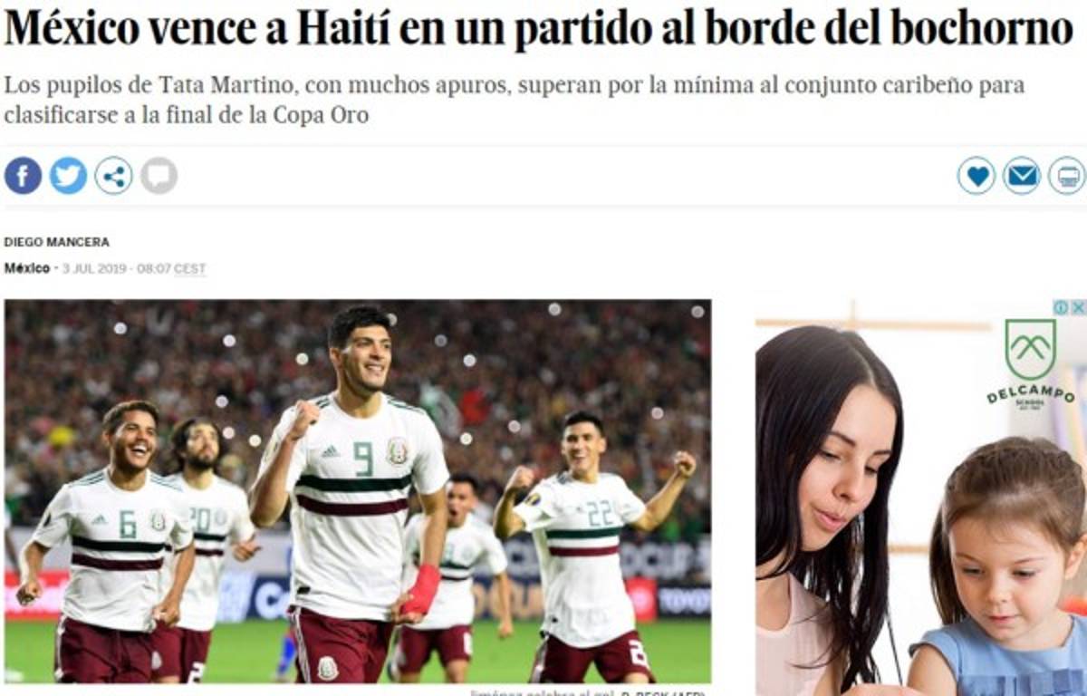 La prensa internacional tilda de 'bochornoso' el triunfo de México sobre Haití   