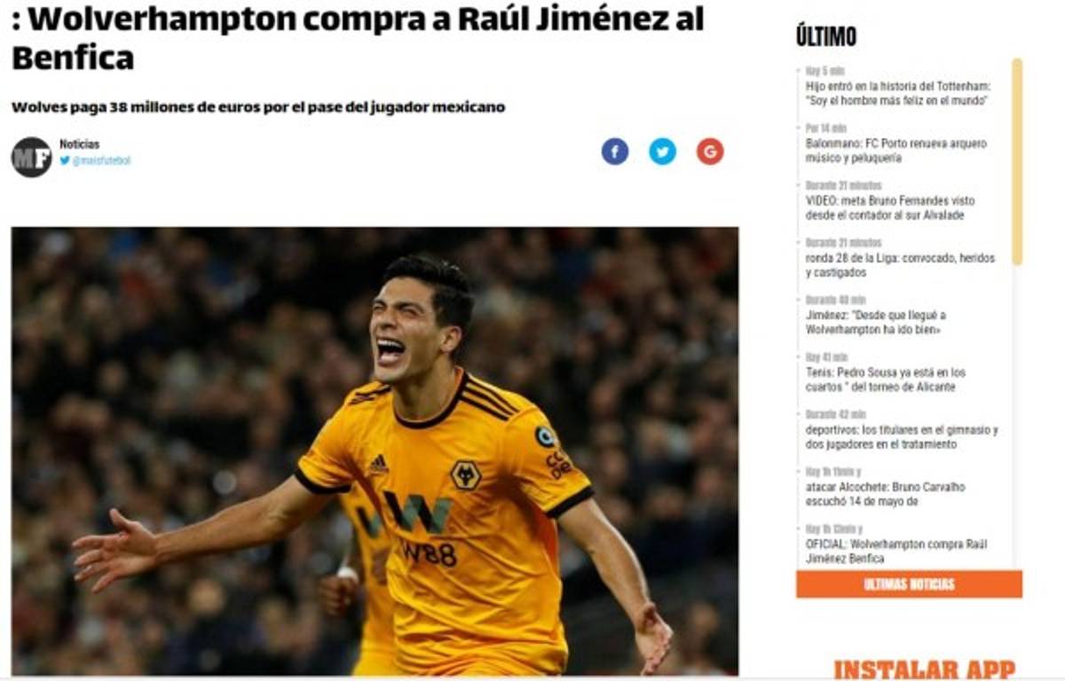 Lo que dice la prensa mundial sobre el fichaje de Raúl Jiménez: 'Histórico'