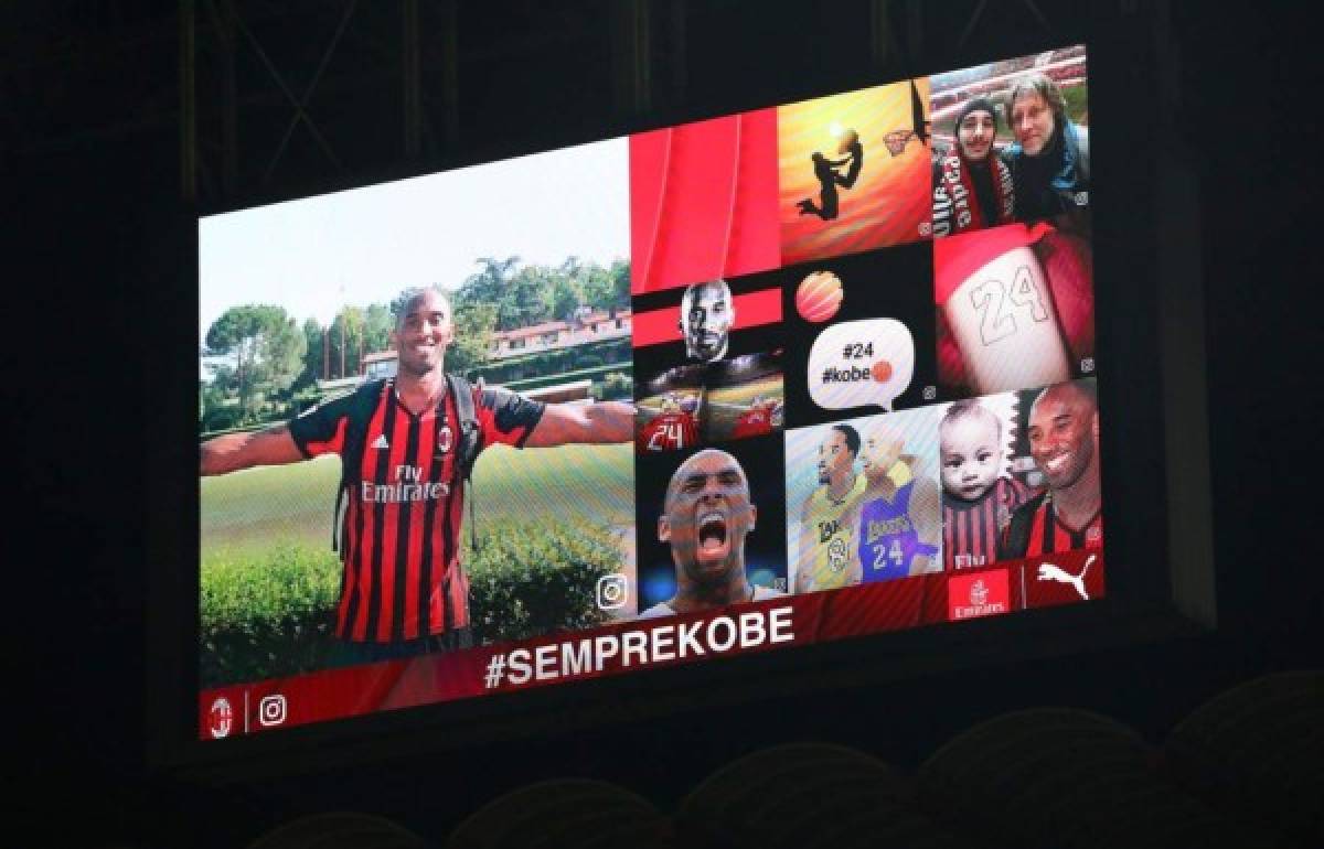 Así fue el emotivo homenaje que le hizo el AC Milan a Kobe Bryant en San Siro