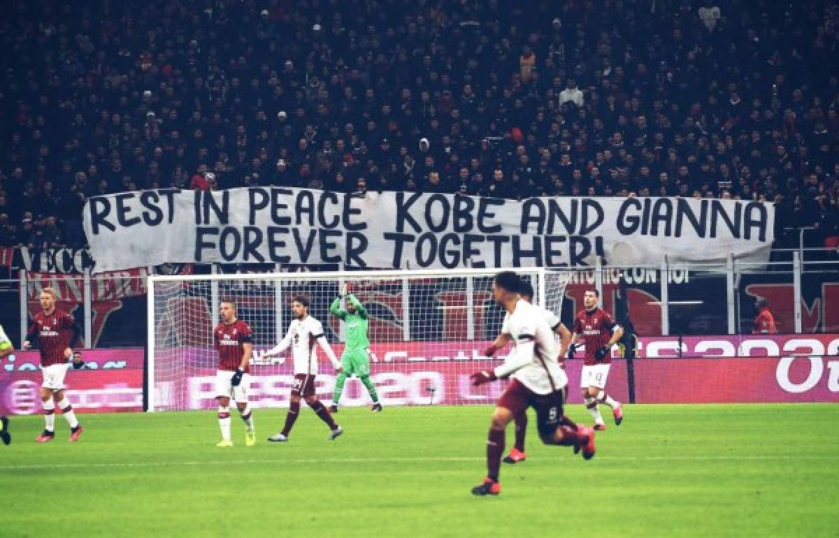 Así fue el emotivo homenaje que le hizo el AC Milan a Kobe Bryant en San Siro