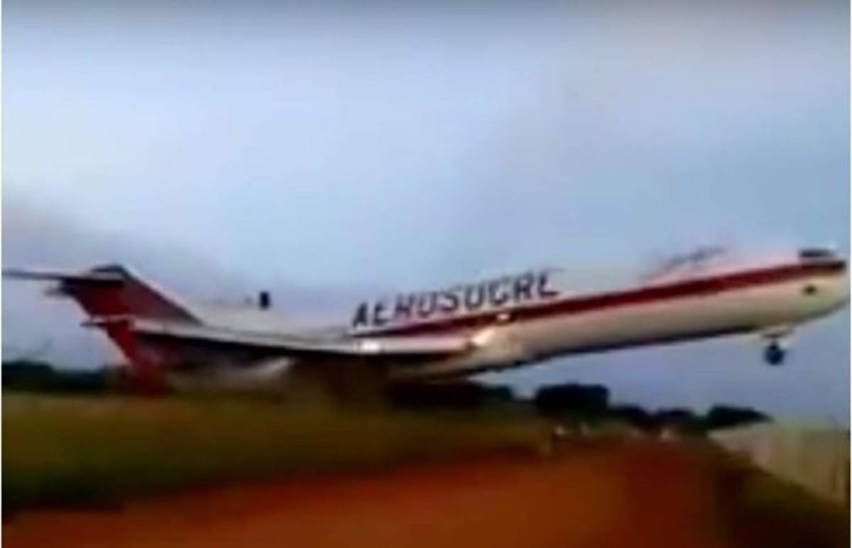 ¡INFORME ESPECIAL! Graban los últimos momentos del Boeing 727-2F de Aerosucre que se accidentó en Colombia