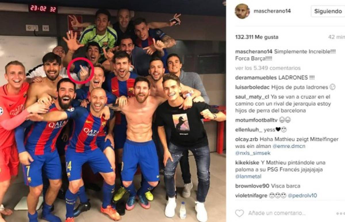 La polémica señal de un jugador del Barca en la celebración del camerino