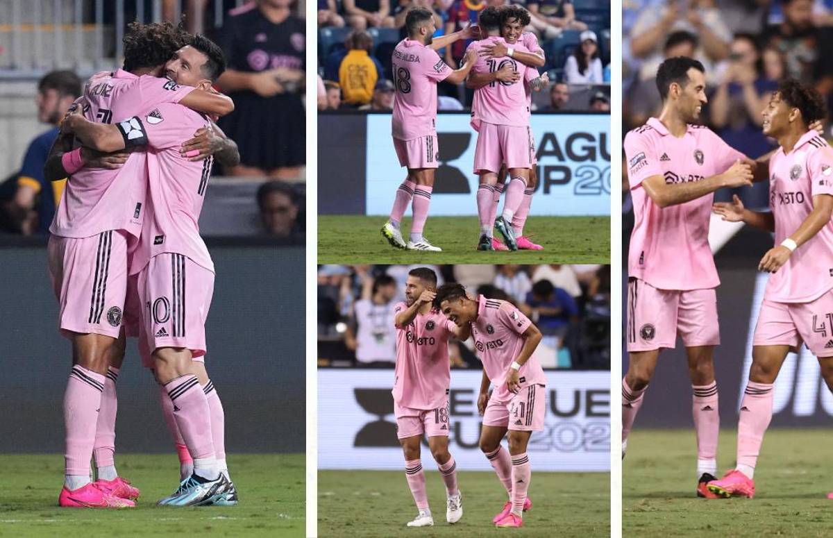 Las históricas fotos del hondureño David Ruiz celebrando junto a Messi, Alba y Busquets en Inter Miami
