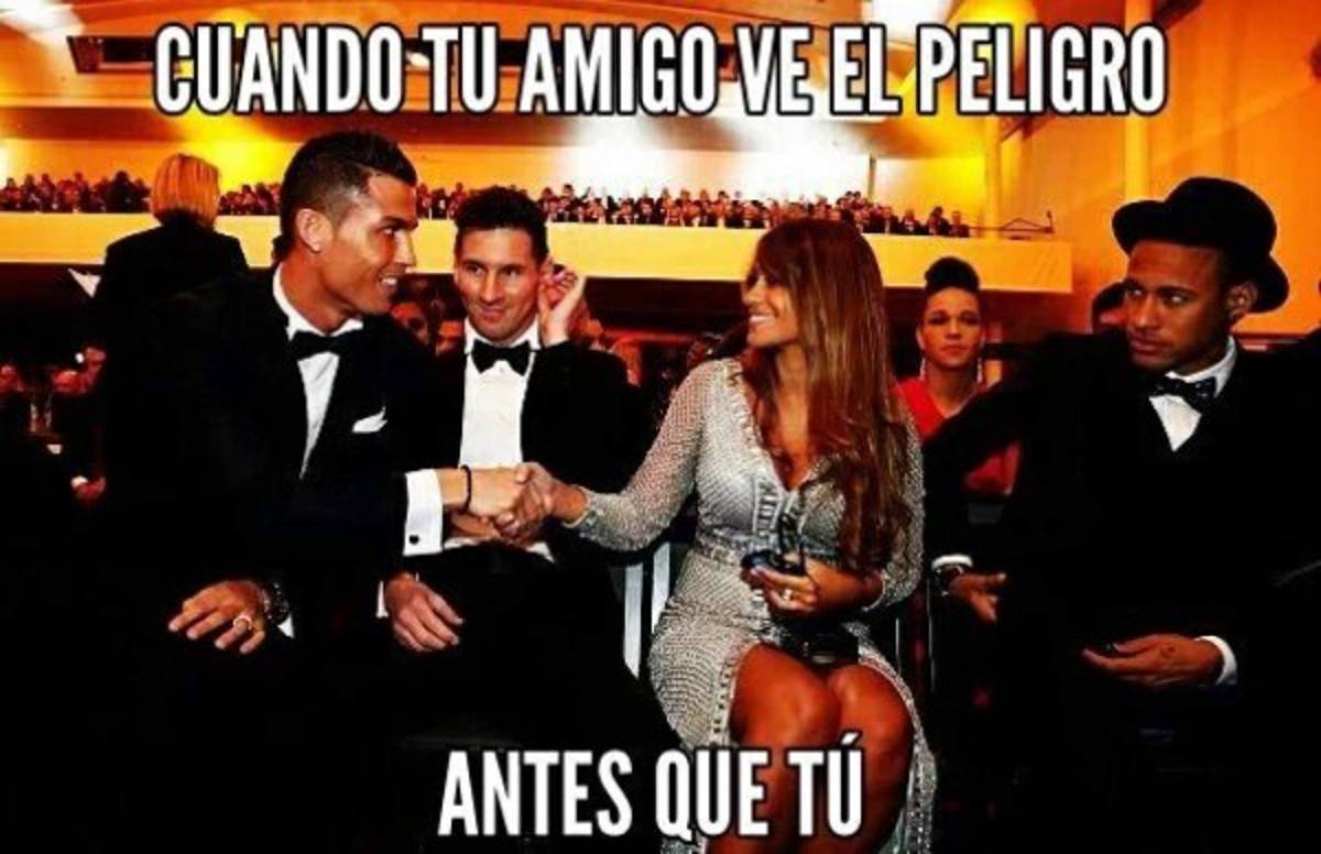 El saludo entre Cristiano Ronaldo y Antonella Roccuzzo también arrasa en memes