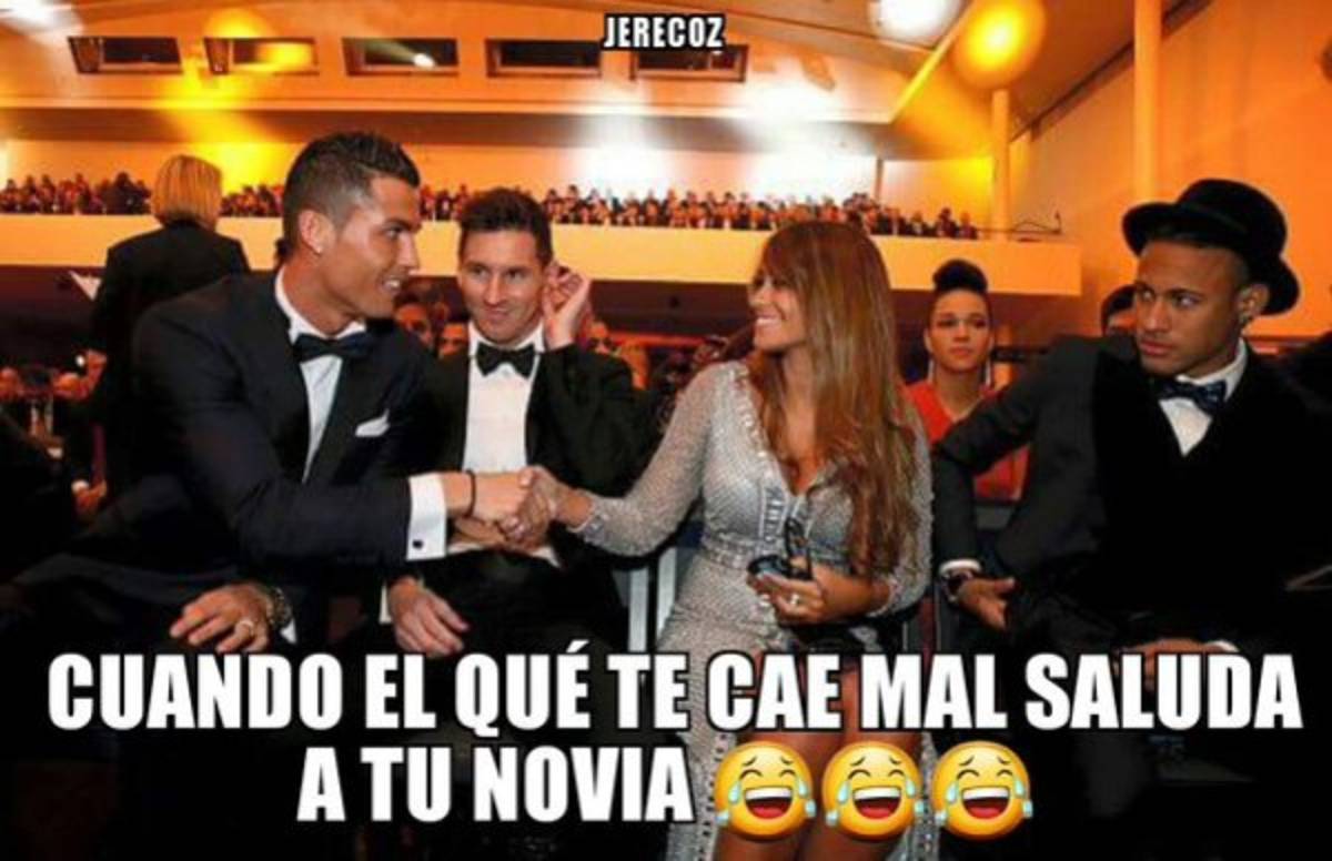 El saludo entre Cristiano Ronaldo y Antonella Roccuzzo también arrasa en memes