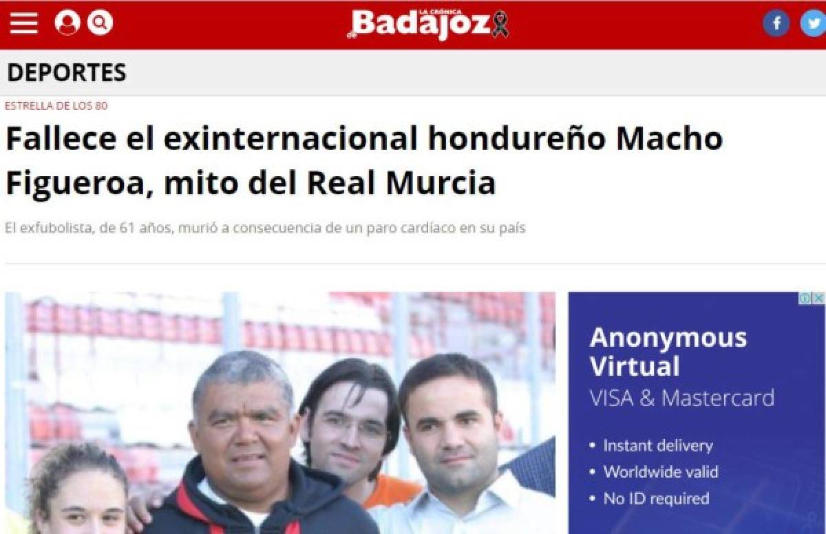 ¡Ídolo, leyenda y mito! Así se refiere la prensa mundial a la muerte del 'Macho' Figueroa