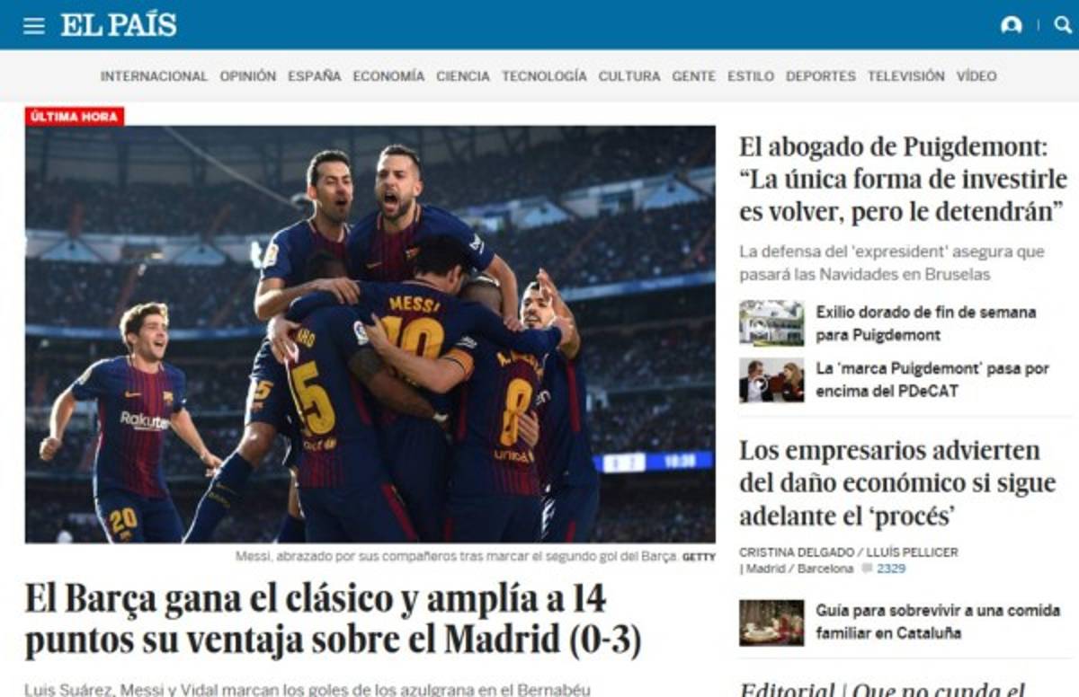 Así cuenta el mundo la humillante paliza del Barcelona al Real Madrid