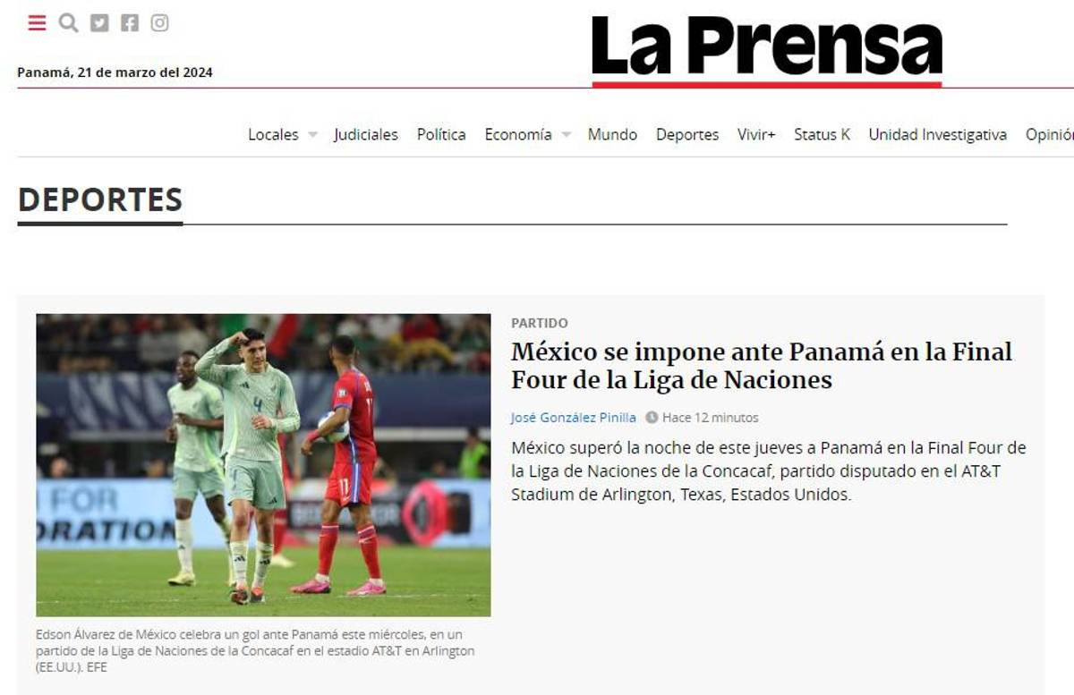 Lo que dice la prensa sobre la goleada de México a Panamá ¿Cómo califican la derrota los medios canaleros?