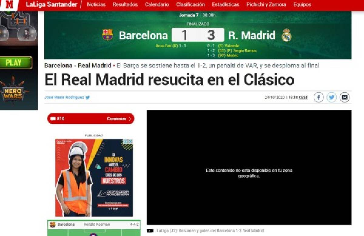 'Inquietante sospecha y vuelve siempre', la prensa mundial sobre el 'asalto' del Real Madrid al Barcelona