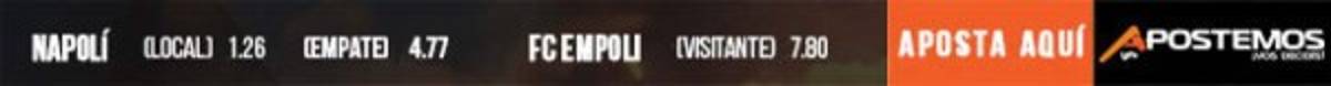 Napoli gole a Empoli y se queda en el segundo puesto de la Serie A