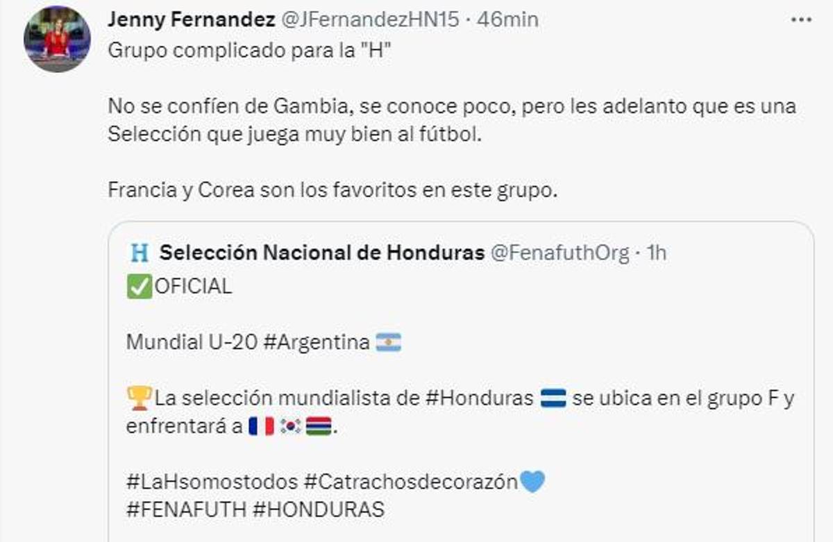 Lo que dicen los periodistas y medios sobre el grupo que le tocó a Honduras en el Mundial Sub-20: “Pudo ser peor”