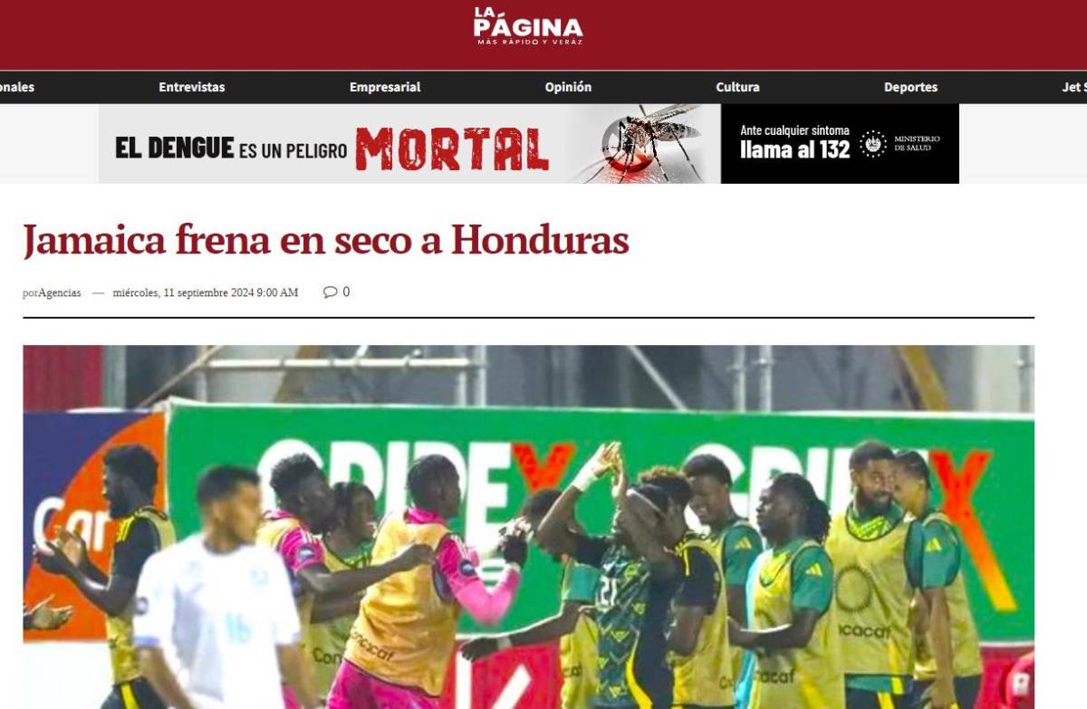 Prensa internacional se sorprendió por derrota de Honduras y en Jamaica festejan la victoria en Nations League