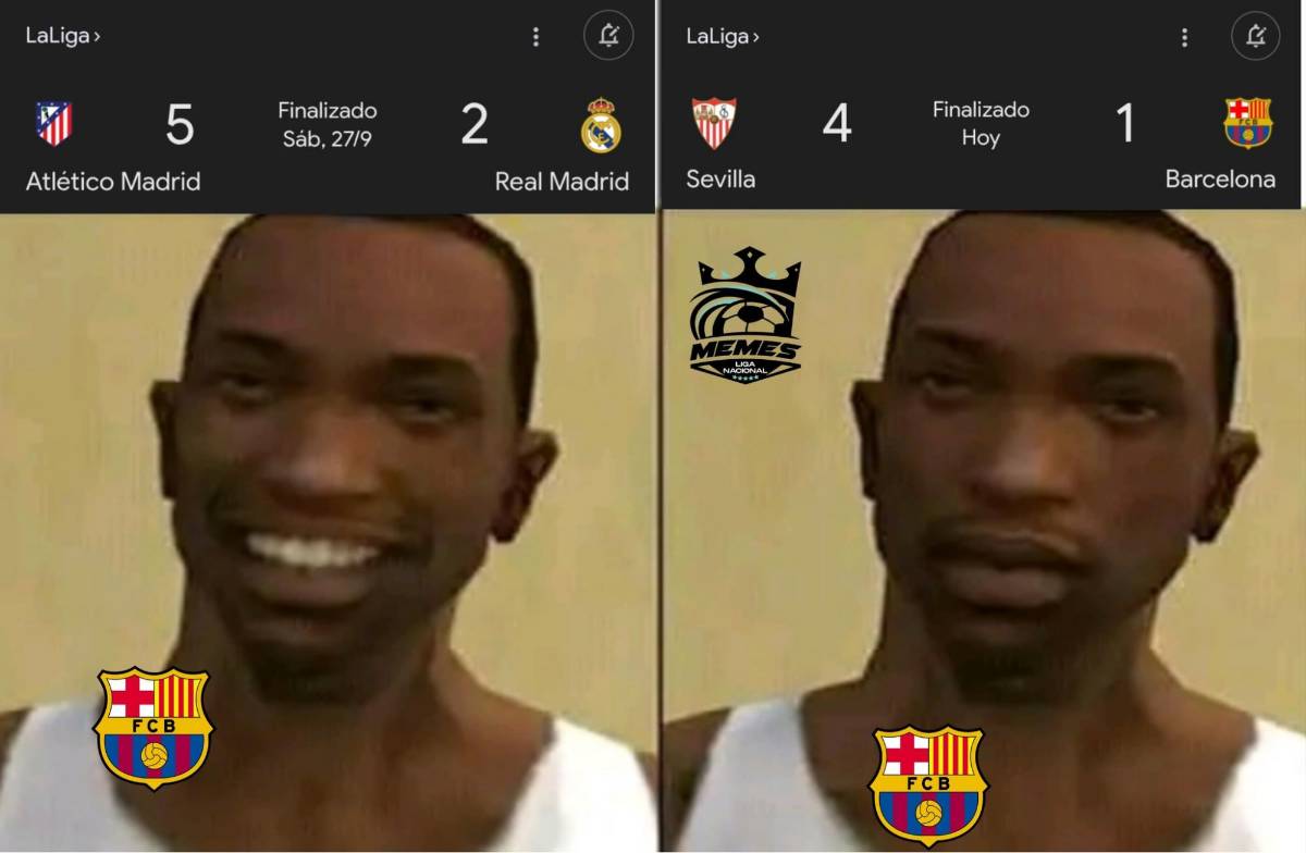 ¡Estallaron las redes! Los memes que dejó la goleada del Sevilla sobre Barcelona y no perdonan a Lewandowski