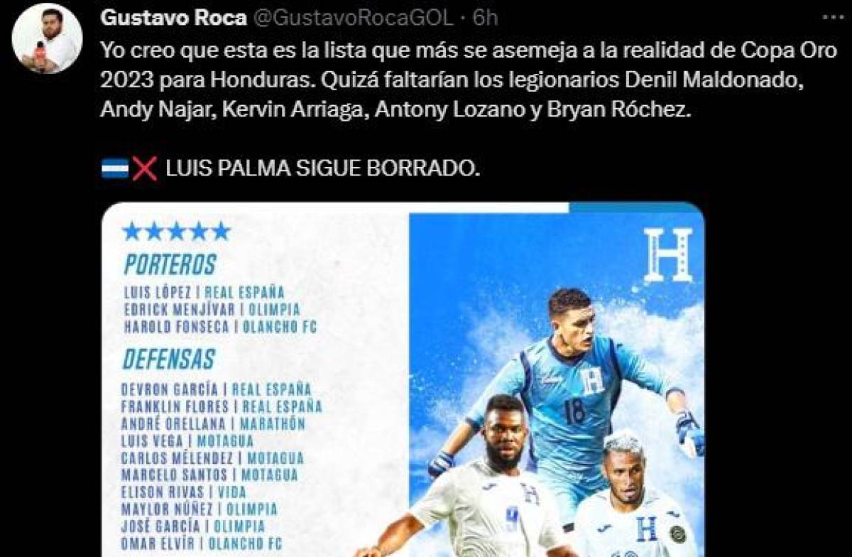 ”¿Y Luis Palma?”: Prensa de Honduras reacciona a la penúltima convocatoria de Diego Vázquez de cara a la Copa ORO
