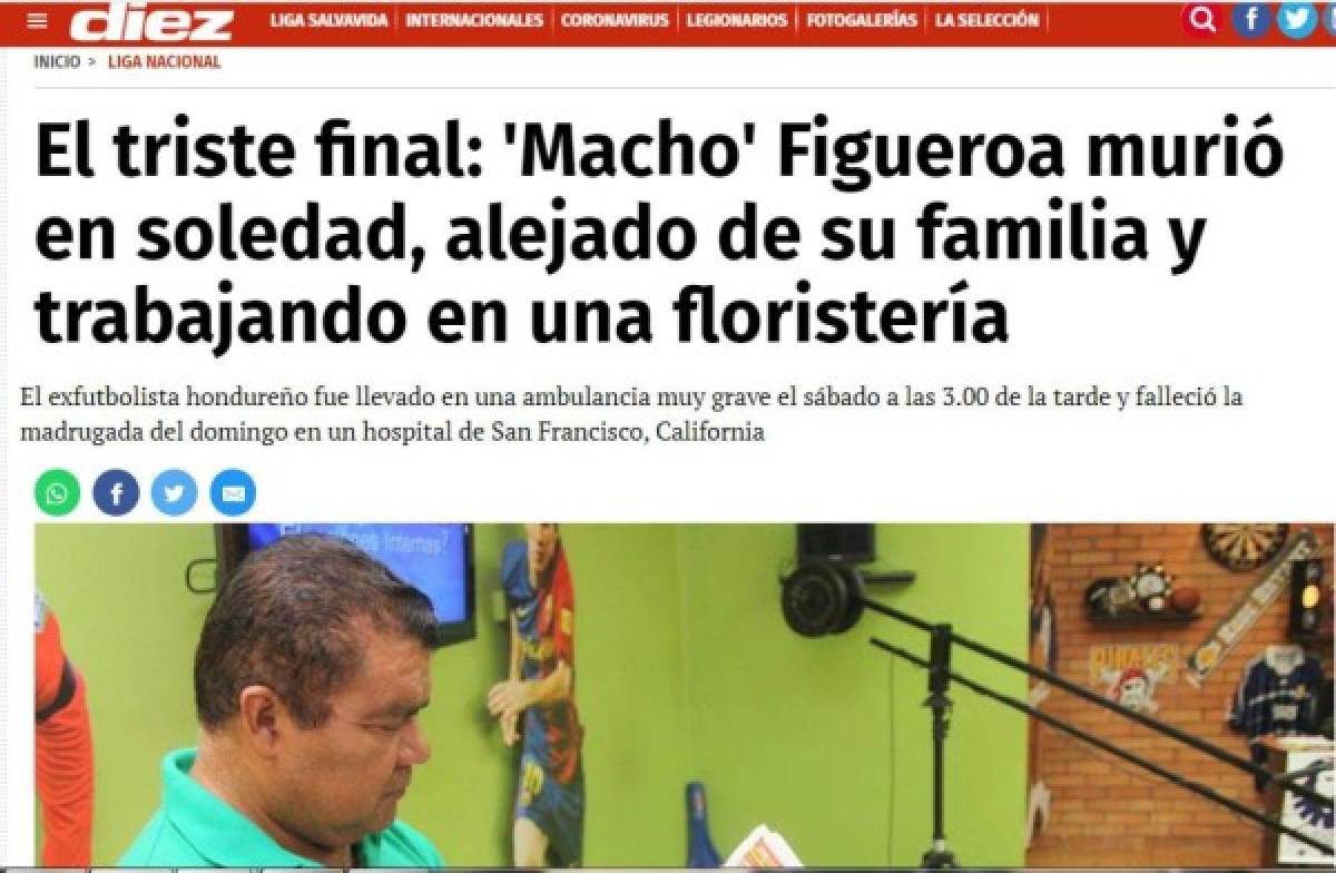 ¡Ídolo, leyenda y mito! Así se refiere la prensa mundial a la muerte del 'Macho' Figueroa