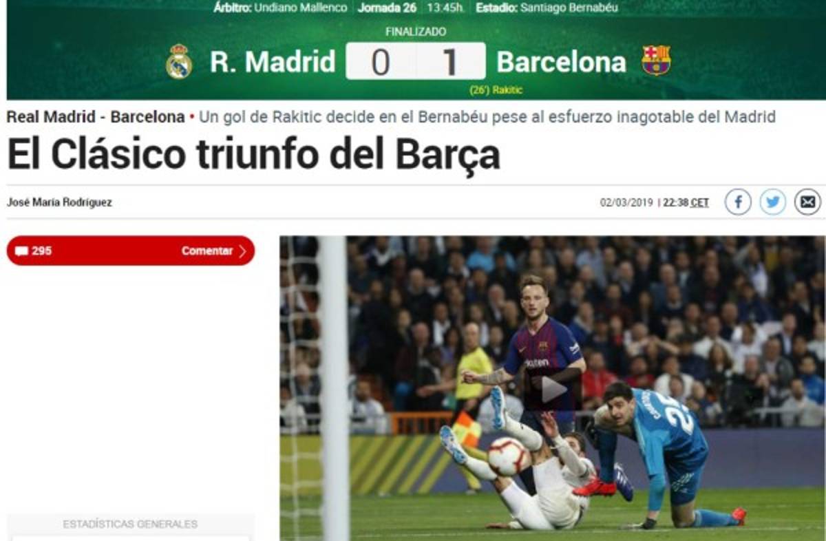 Prensa mundial: 'Barcelona, el nuevo papá del Real Madrid'