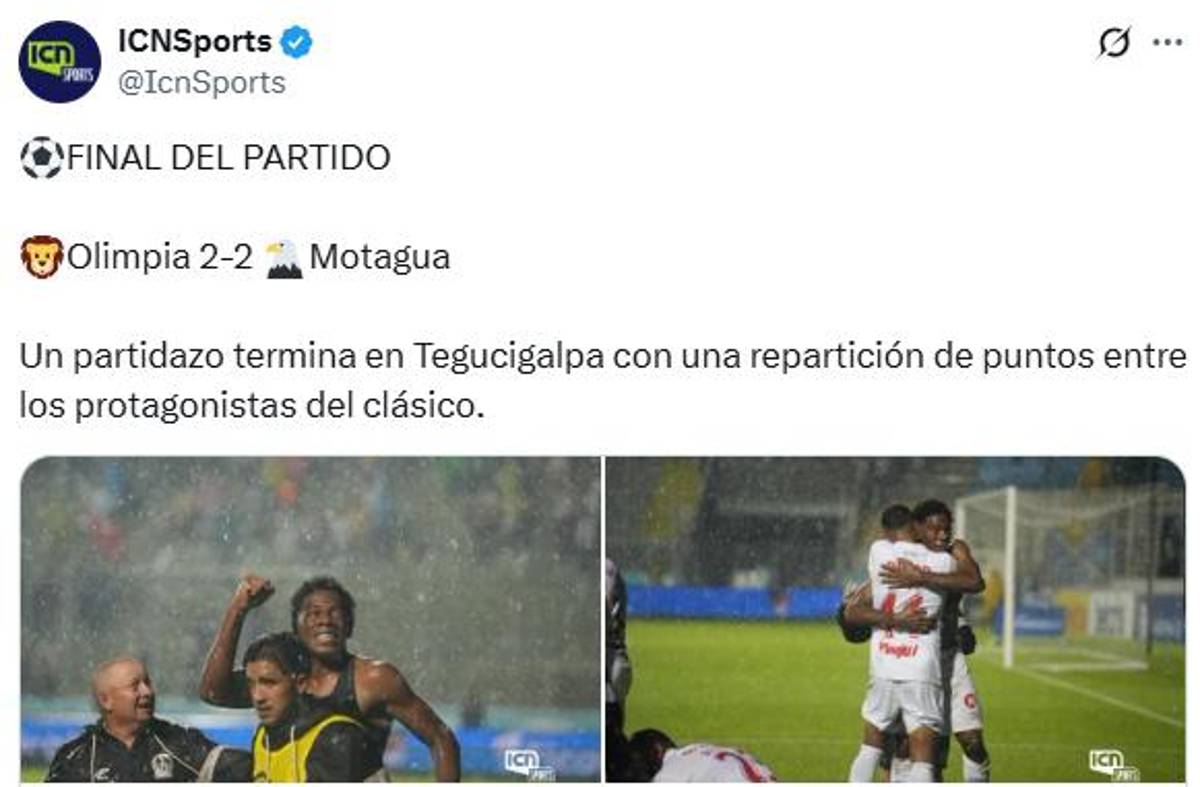 Motagua se dejó empatar de Olimpia en polémico clásico y lo que dice la prensa: Les entra el tembleque; increíble lo del árbitro