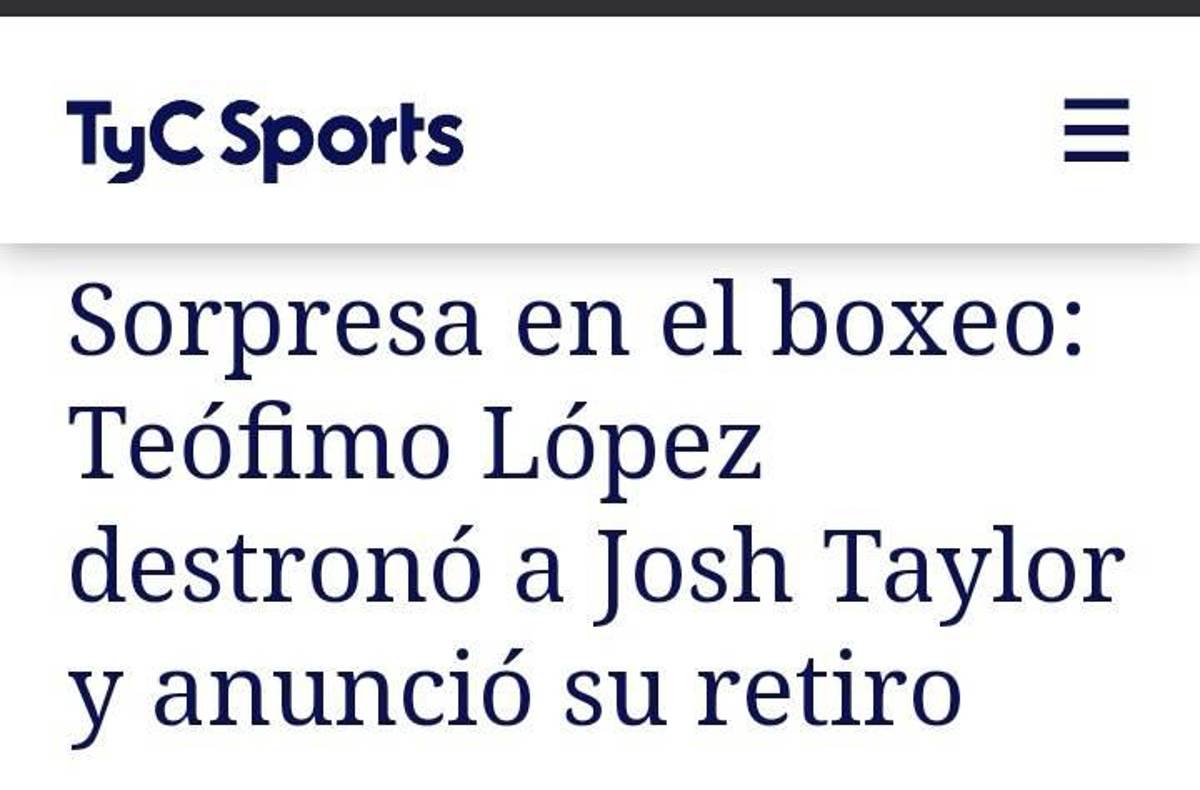 Así reaccionó la prensa internacional a la victoria de Teófimo López ante Josh Taylor por el cinturón OMB del peso superligero