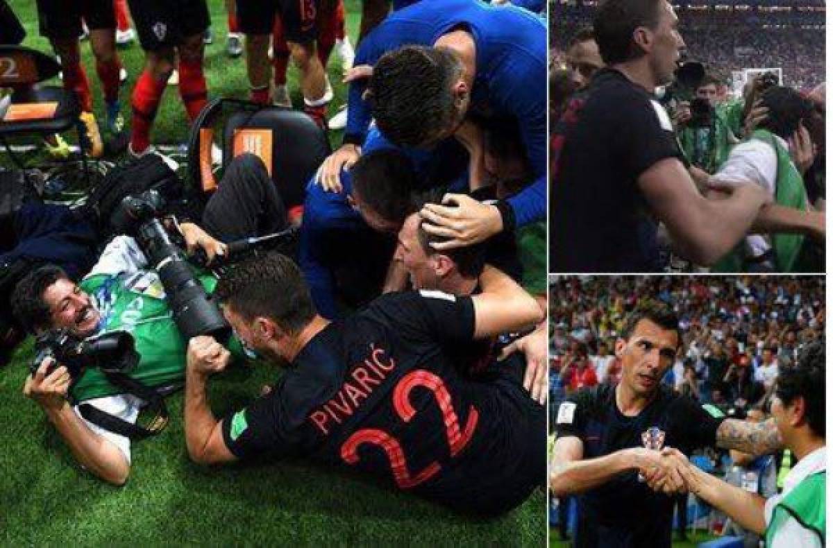 Fotógrafo de El Salvador recibe beso de croata en gol de Mandzukic