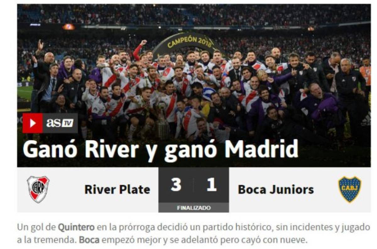 ¡Campeones! La prensa mundial se rinde ante River tras conquistar la Copa Libertadores