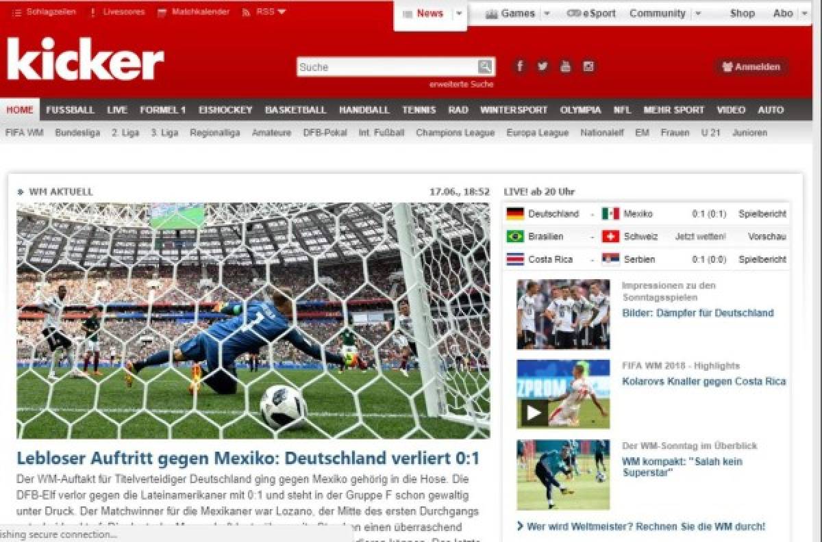 Locura mundial: Lo que dice la prensa por batacazo de México a Alemania en Rusia