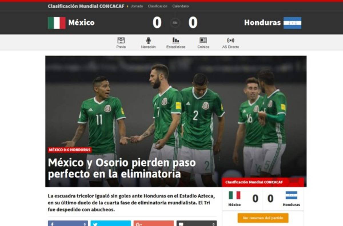 Prensa mexicana le tira con todo al Tri por empate en el Azteca ante Honduras