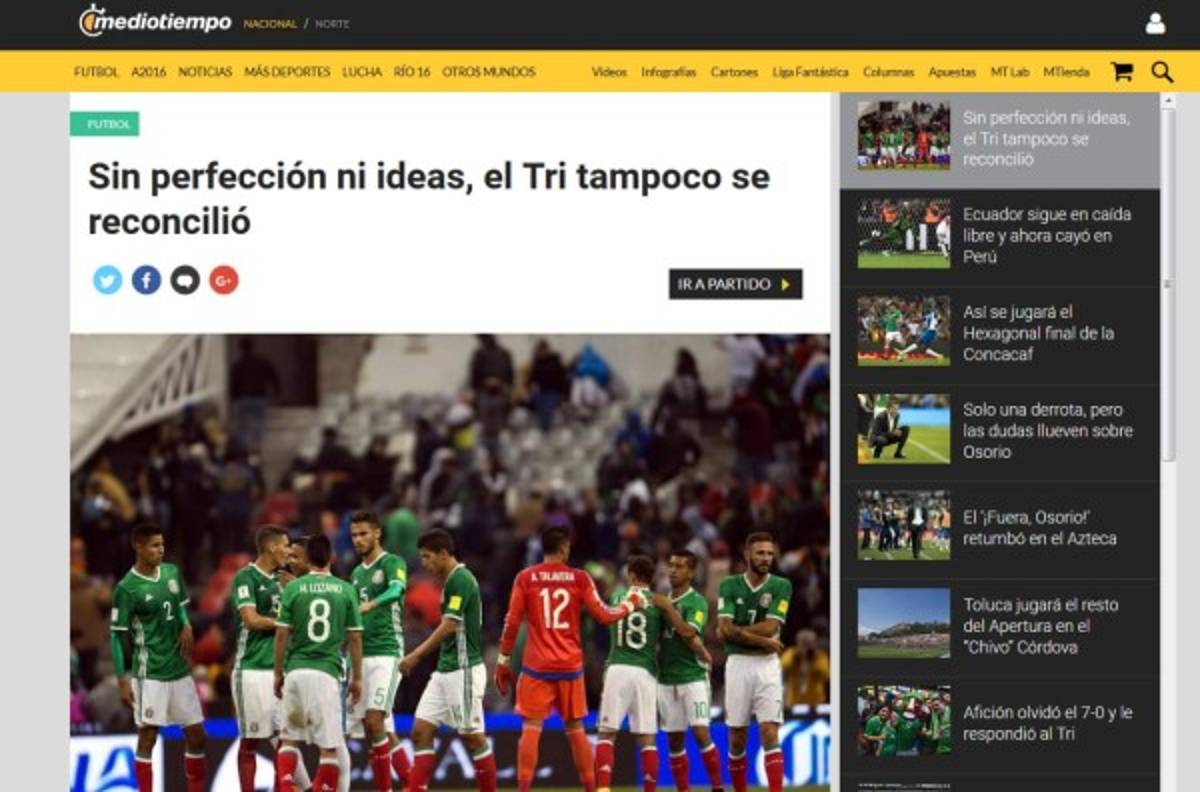 Prensa mexicana le tira con todo al Tri por empate en el Azteca ante Honduras