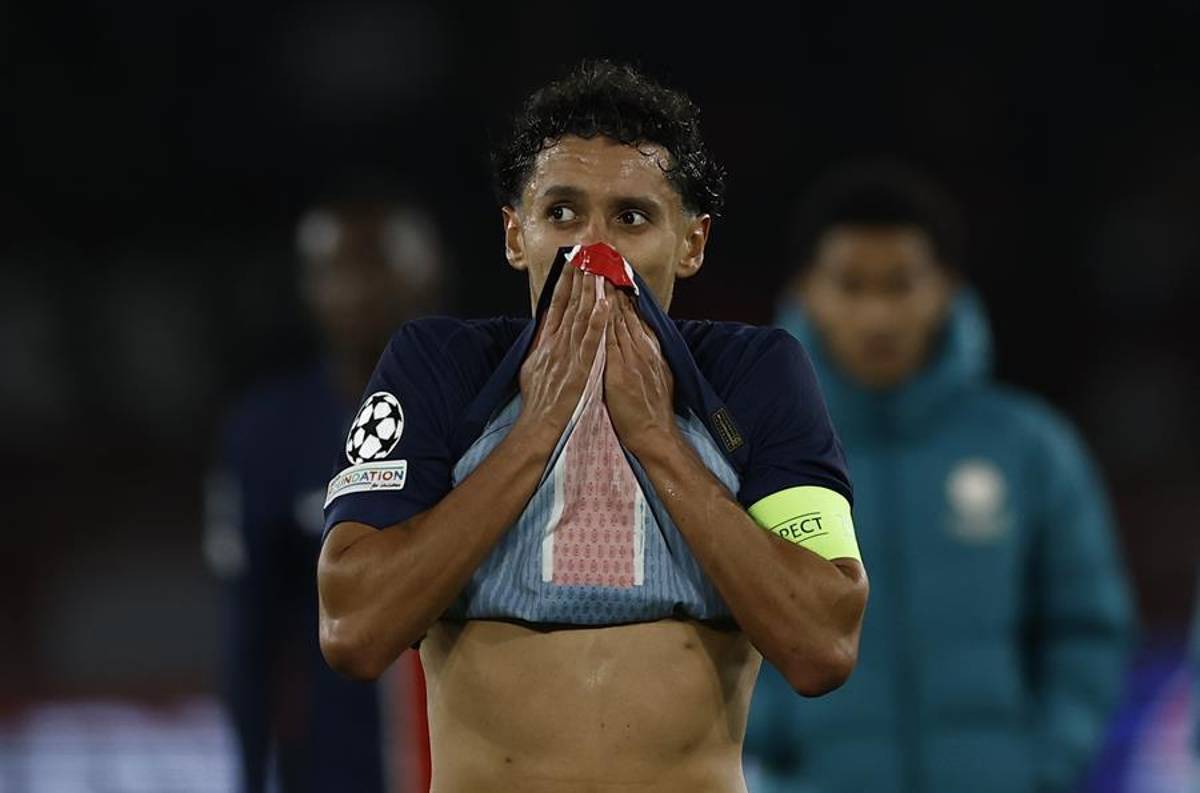 Terrible herida de Cubarsí que terminó con 10 puntos en la cara, crisis en el PSG y el penal más tonto en la historia de la Champions