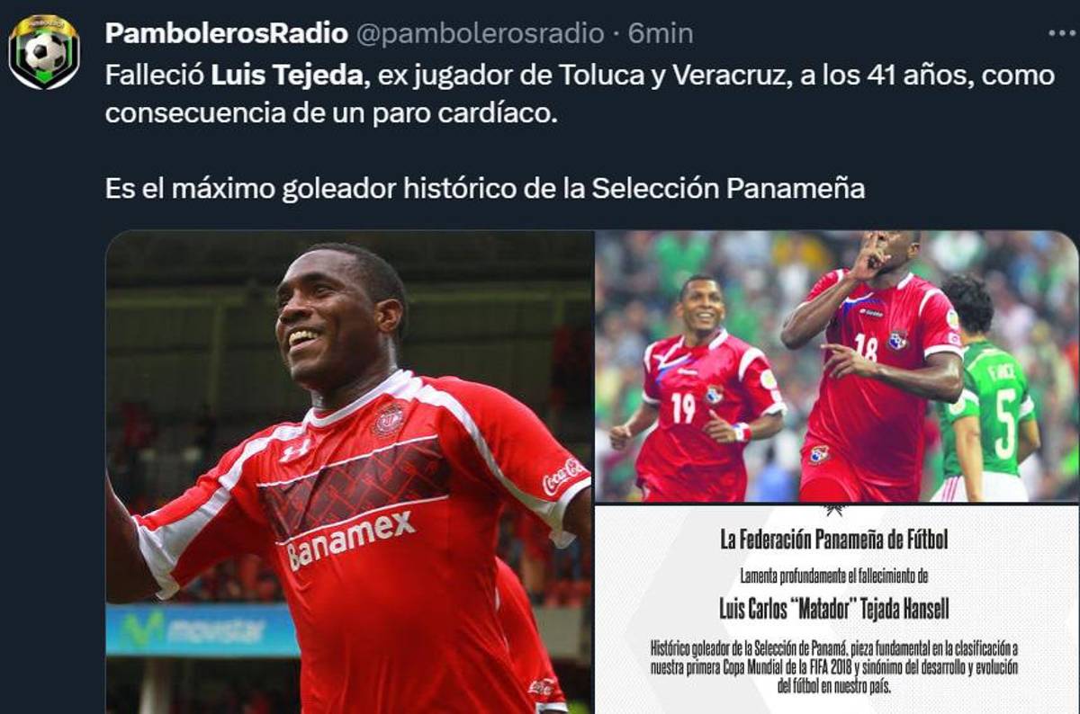 “Vuela alto, Matador”: El mundo del fútbol llora la muerte de Luis Tejada, mundialista con Panamá en Rusia 2018