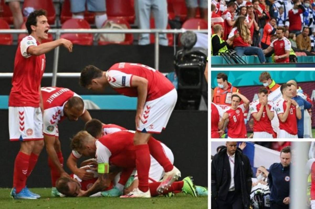 Las impactantes imágenes de Eriksen tras desplomarse: Lágrimas, el dolor de su familia y salió consciente