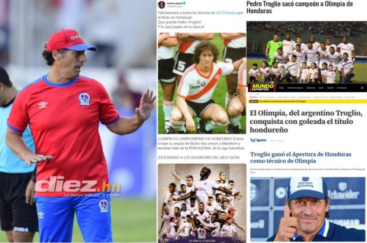 Reconocidos medios internacionales destacan título de Pedro Troglio en Honduras con Olimpia