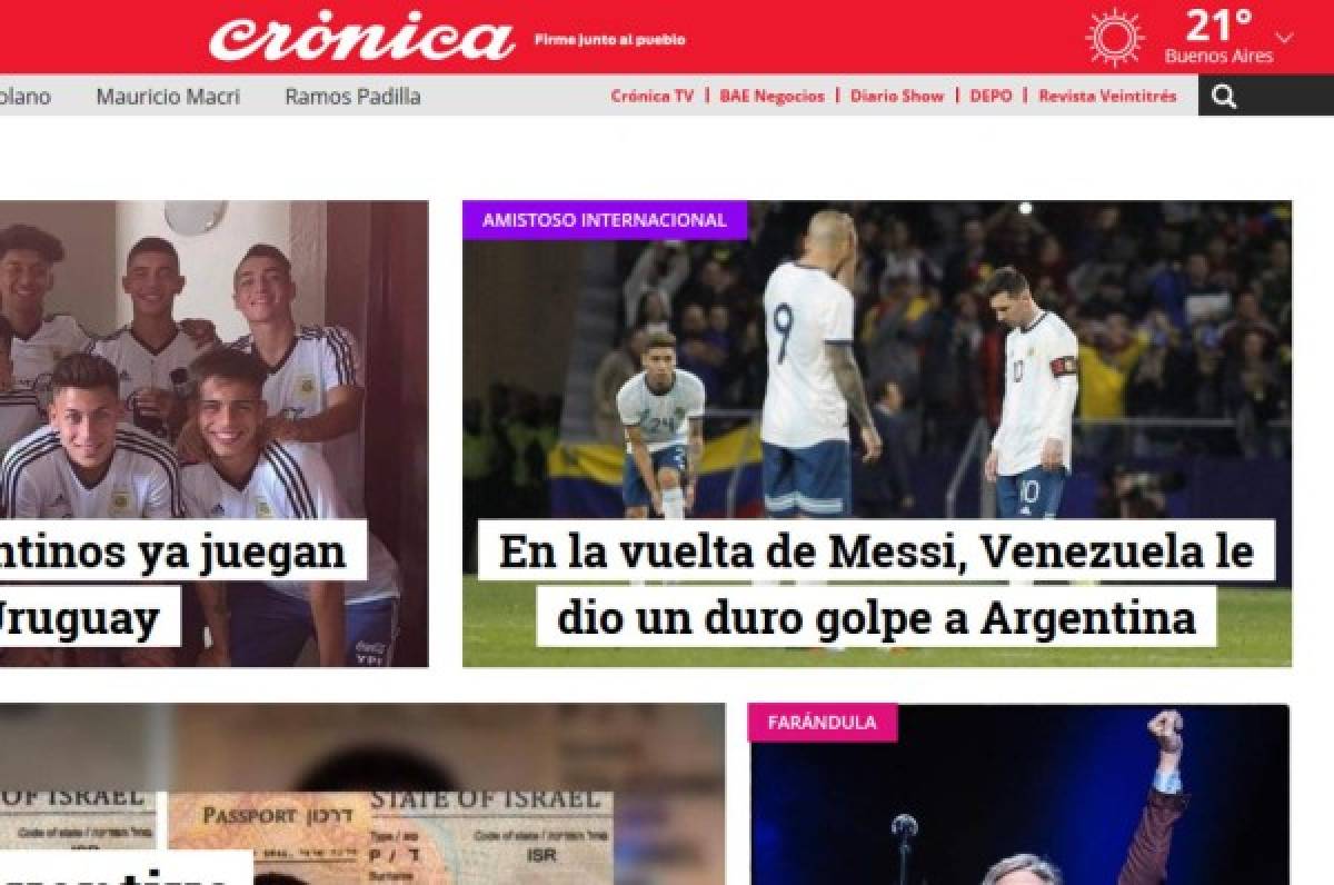 Los medios argentinos y sus titulares sobre derrota de Argentina en la vuelta de Messi