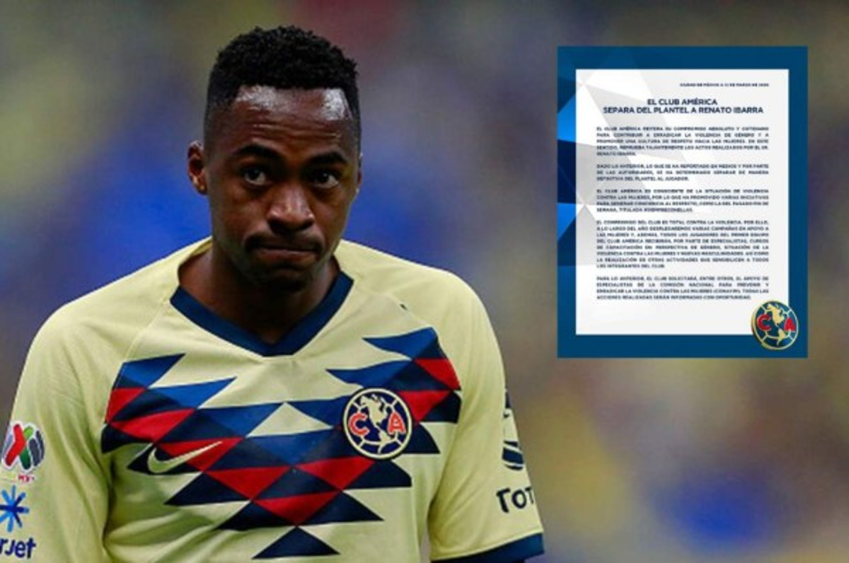 Comunicado oficial: América separa al futbolista Renato Ibarra por violencia contra su pareja