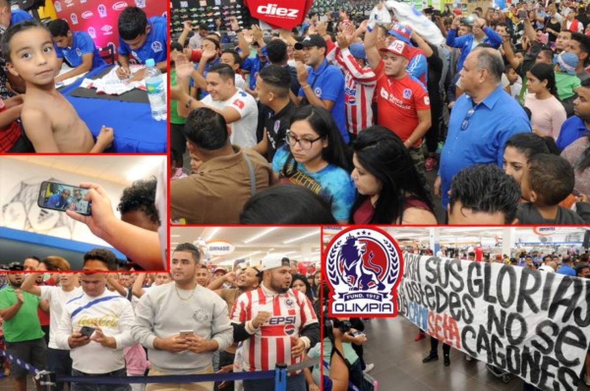 Locura en firma de autógrafos de jugadores del Olimpia previo a la final