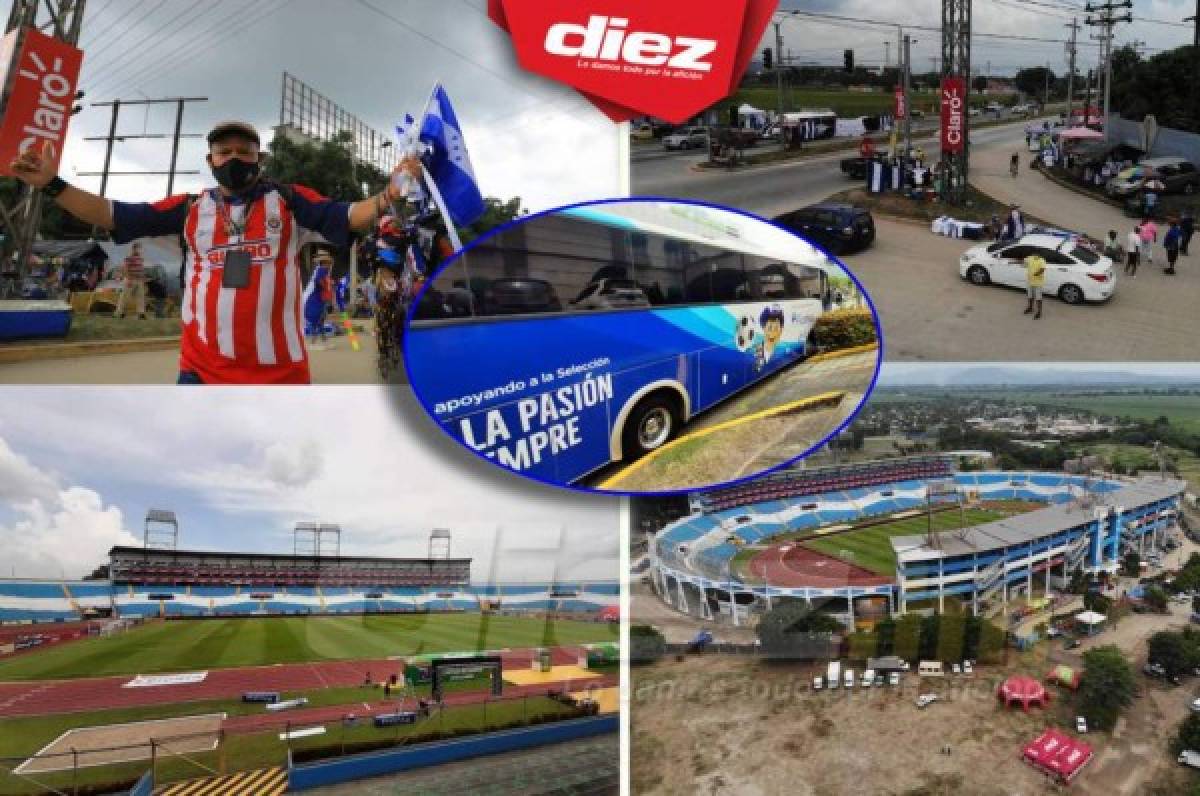 ¡Todo listo para ver a la H! La fiesta que se vive en el estadio Olímpico horas antes del Honduras- EUA