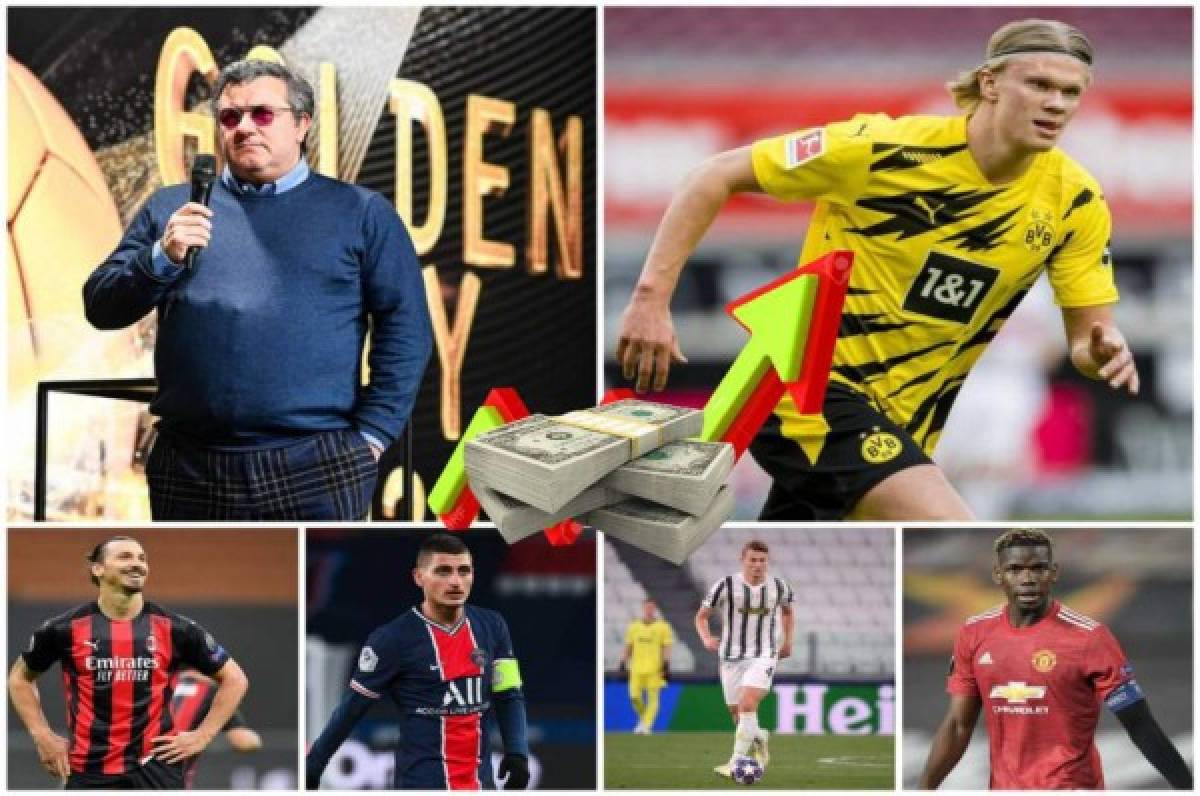 ¡Haaland y Zlatan! Las codiciadas estrellas de Mino Raiola, el agente de futbolistas más famoso de Europa