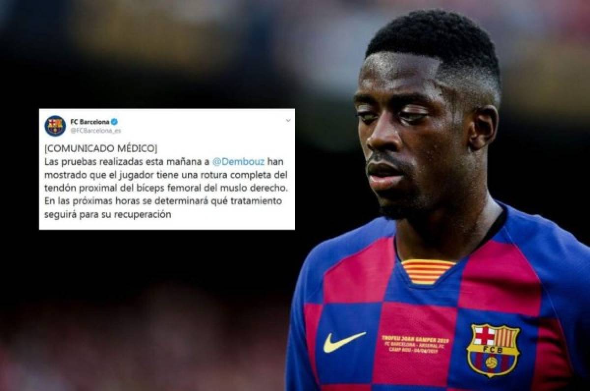 Barcelona confirma la nueva lesión de Dembelé: Rotura completa del bíceps femoral